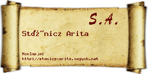 Stánicz Arita névjegykártya